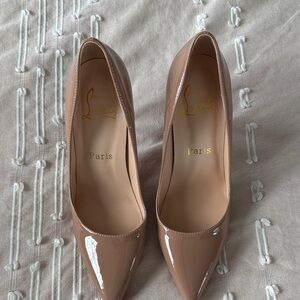 Designer inspired Louboutin nude Patent Leather Heels